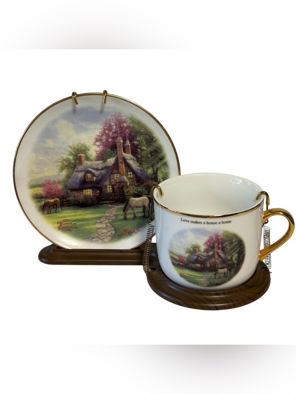 Thomas Kinkade A Perfect Summer Day Teacup & Saucer Set Teleflora 2003